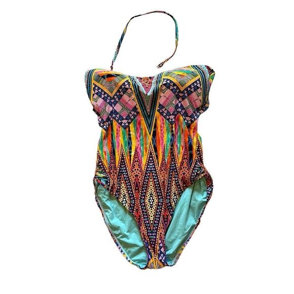 La Blanca colorful one piece swimsuit - size 10 - Picture 1 of 6